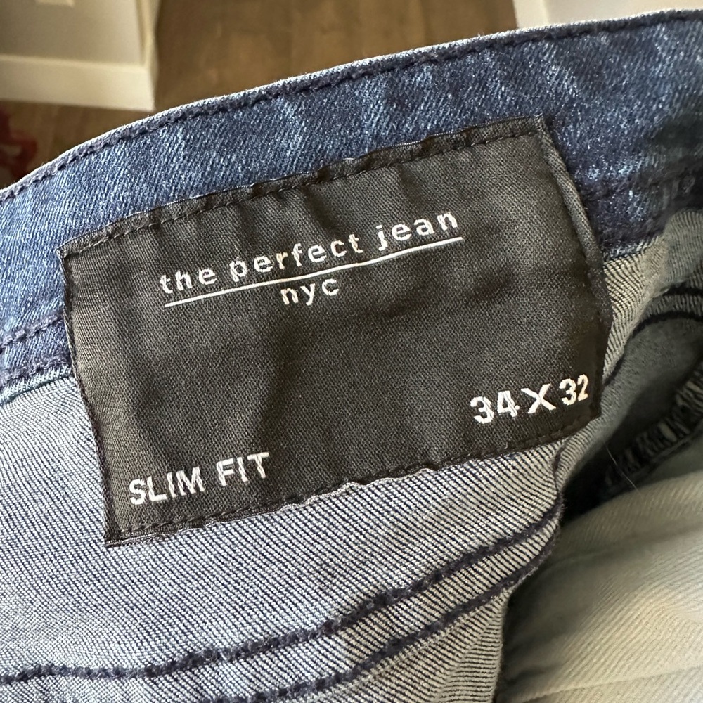 EUC - The Perfect Jean Men’s Dark Blue Denim Slim Fit Jeans- 34x32 - Picture 4 of 6
